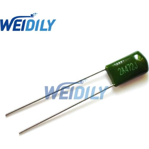 100PCS/LOT 2A472J 100V 0.0047UF 4700pF Polyester Film Capacitor Capacitance