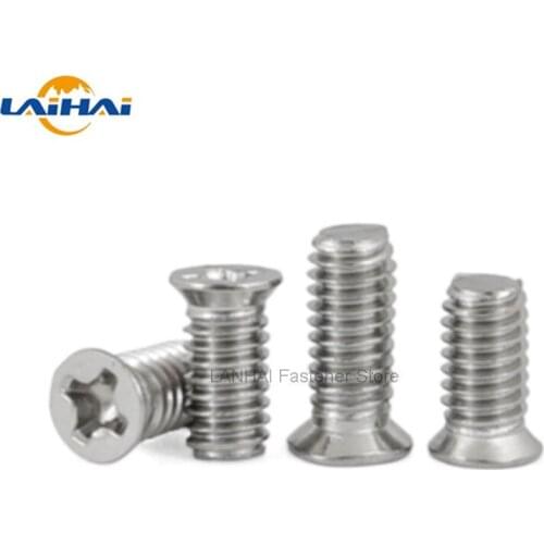 50pcs M1.6 M2 M2.5 M3 M4 304 A2 Stainless Steel Nonstandard Small Head Cross Recessed Phillips Flat Countersunk Head Bolt Screw