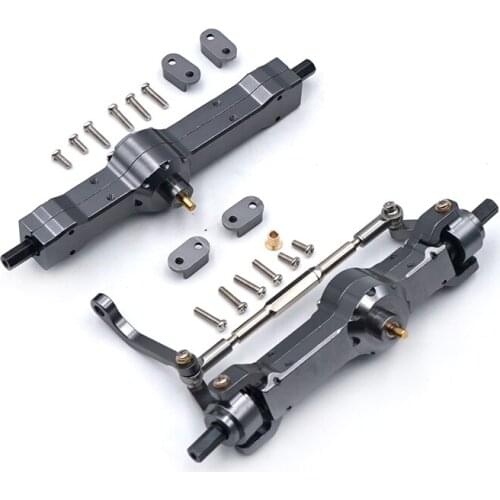 Aluminum Metal Upgrade RC car Parts WPL1603 Front/Rear Bridge Axle Gear Box for WPL C14 C24 Off-Road 1:16 Rc CarTitanium