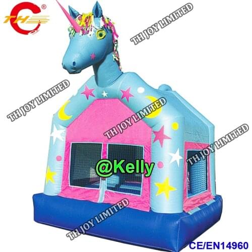 Free door shipping CE certificate inflatable bouncer with wings, inflatable unicorn bouncing castle for kids, durable inflatable