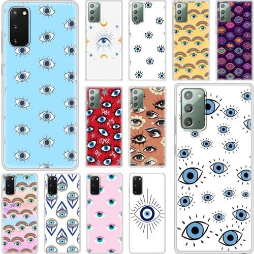 Case For Samsung Galaxy S20 FE Ultra S10 S10e S9 S8 Plus Note 10 Lite 20 9 8 Soft Matte Back Phone Cover Evil Eye Illustrations