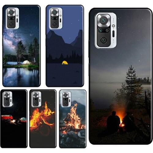 Night Camping Fire For Xiaomi Redmi Note 10 Pro 8T 9S Note 7 8 9 Pro Phone Case For Redmi 9C 9T 9 9A 8A K40