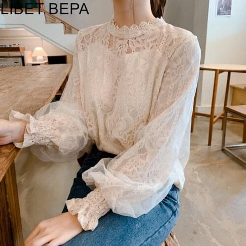 Colorfaith Openwork Blouses