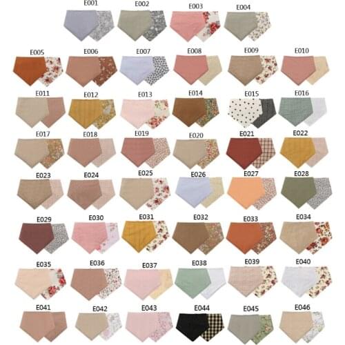 Newborn Double Side Floral Print Bib Baby Waterproof Cotton Saliva Towel Bandana