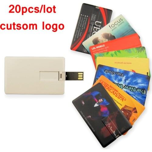 20pcs/lot Customzie Logo Free USB Flash Pen Drive 4GB 8GB 16GB 32GB Free Shipping Usb Pendrives Business Card Memory U Stick