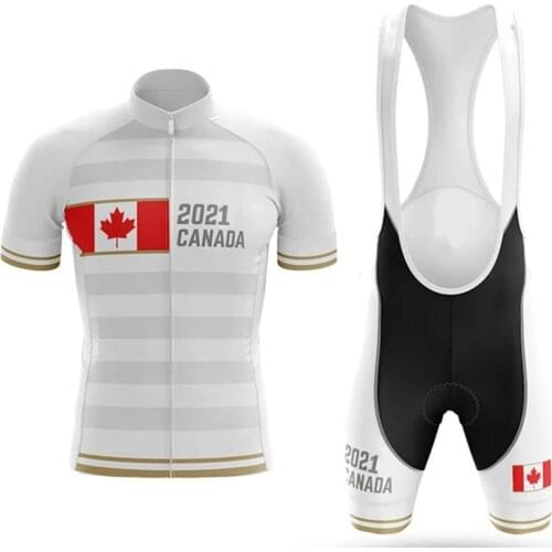 Pro team laser cut Canada cycling jersey 20D bib shorts summer quick dry bike jersey short sleeve abbigliamento ciclismo estivo