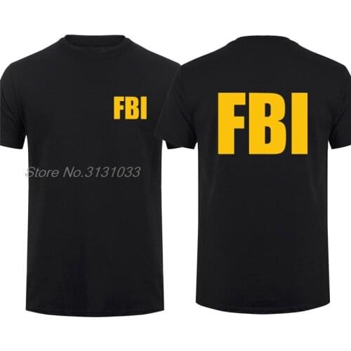 FBI T Shirt Man Cool United States T-shirt Short Sleeve FBI Men Tshirt Tops Cotton Tshirt Hip Hop Tees Harajuku Streetwear