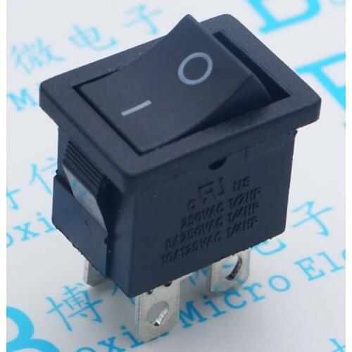 20PCS/Lot 21x15mm KCD1-104 Rocker Switch boat rocker power switch Black 4 pin 2 terminal