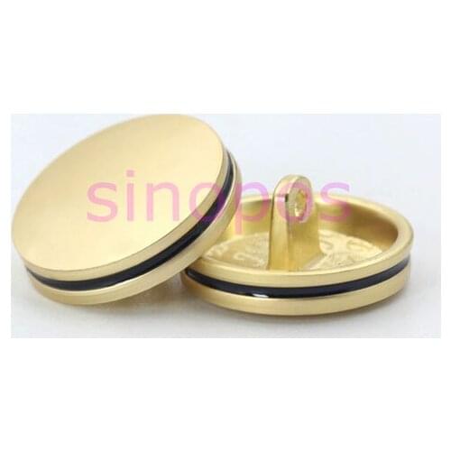Fashion simple round shape shirt button, Black Golden Metal Buttons for Suit Jacket/ winter coat, SP01