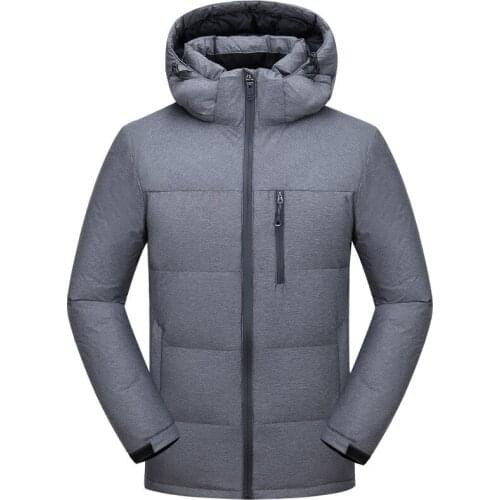 Mens Hooded Down Jacket Fashion Casual New Arrival Winter Insulation High Quality Zipper Soft Hooded Down Jacket