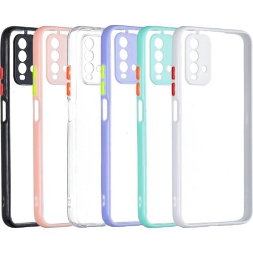 Soft Bumper Hard PC Clear Shockproof Phone Case for Redmi 9T Transparent Phone Shell Cover