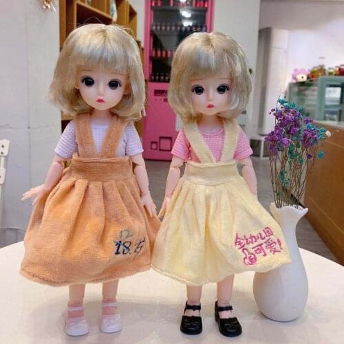 New 30cm BJD Doll Makeup 3D Eyes Simulation Eyelash Dress Up Fashion Cute Dolls with Clothes Toy for Girls Gift