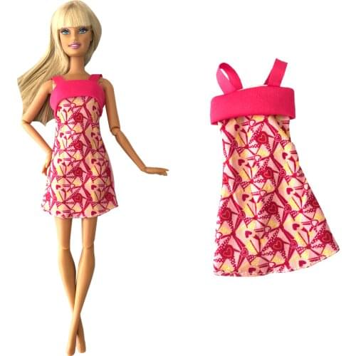NK 1pcs Doll Dress Modern Clothes Fashion Shoulder Strap Skirt For Barbie Doll Accessories Baby Toys Girl' Gift 278M 6X