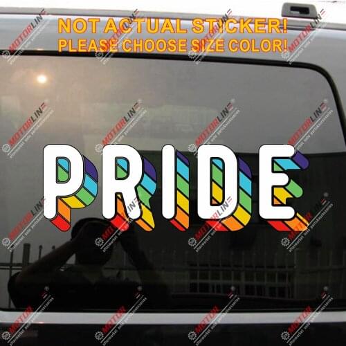 Rainbow Gay Pride words Decal Sticker Car Vinyl reflective glossy style a pick size