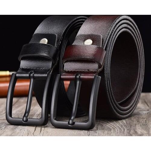 Peikong Vintage style pin buckle cow genuine leather belts for men 130cm high quality mens belt cinturones hombre free shipping