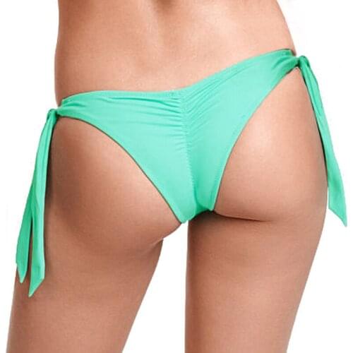 Women Sexy Secret Thong Female Perspective Green Low Waist Nightwear Clothes Bikini bottom Swimsuit Women