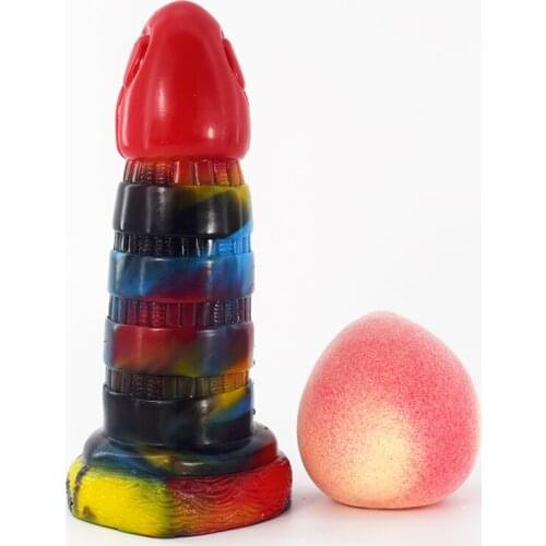 Missile head Dildos Silicone Huge Anal Plugs Beads Colorful Dildo Sex Toys for Women Prostate Massager Bullet Butt Plug For Men