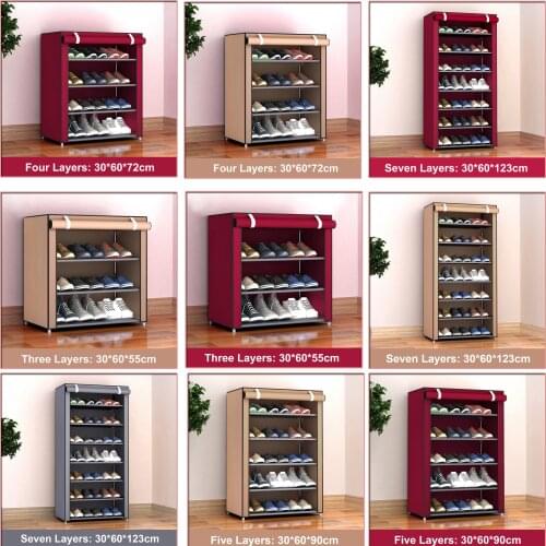 4/5/7 Layers Dustproof Shoe Rack Large Non-Woven Fabric Shoe Stands Storage Home Shoes Rack Holder Shelf Cabinet