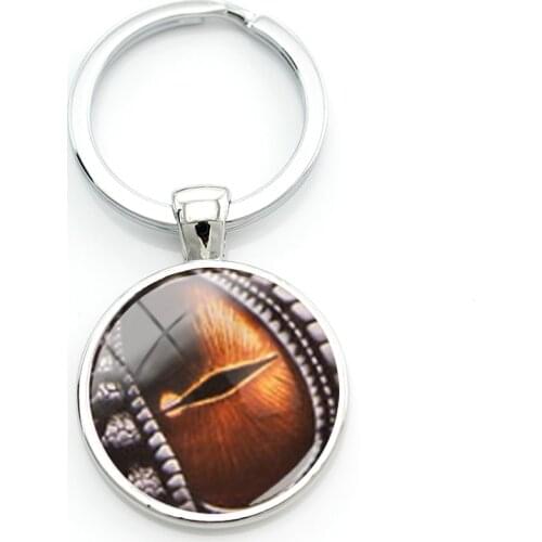 TAFREE Gecko Lizard Crocodile Eye Pictures Decoration Vintage Keyrings Keychains For Father Birthday Gifts