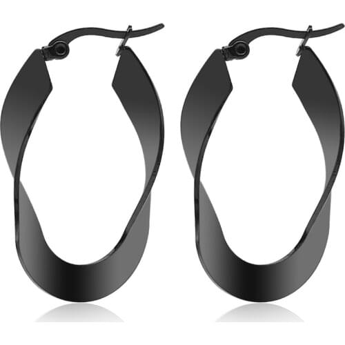 BAECYT Vintage Gold Punk Twisted Round Earrings For Women Irregular Curved Circle Geometric Big Ovl Circle Earrings For Women