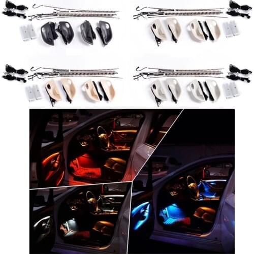 Car Interior Decorative LED Ambient 4 Doors Bowls Light Stripes Atmosphere Three 3 Colors For BMW 5 Series F10 F15 F18 2014-18