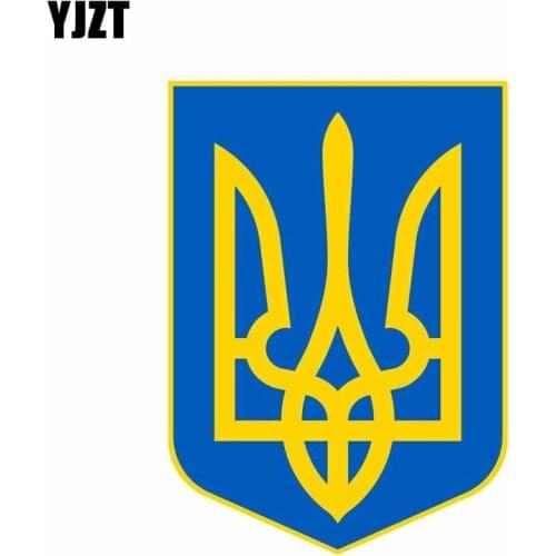 YJZT 9.8CM*13.7CM Car Accessories Creative Car Sticker Ukraine Shield Flag Decal 6-0603