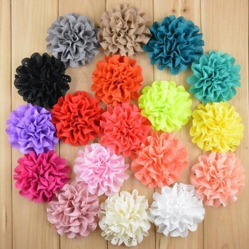 Yundfly 10PCS Chiffon Fabric Hollow Flower without Clip For Baby Girls Hair Accessories Hand Craft DIY Baby Headwear