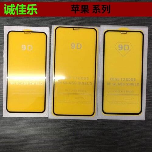 50pcs/lot 9D Full Cover Tempered Glass For iPhone 11pro XS Max XR X 6 6s 7 8 Plus Glass Explosion-Proof Screen Protector Film