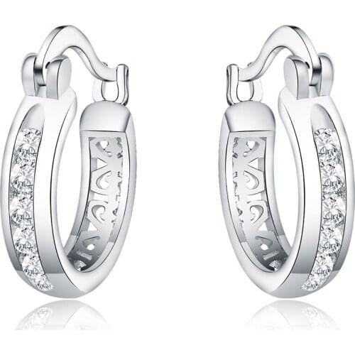 New 925 Silver Earrings Fashion Simple Zircon Small Earrings For Women Charm Jewelry Wedding Gifts