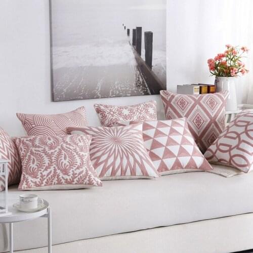 1pc Home Decoration Cotton 3D Embroidered Pillowcases Without Core Square Nordic Style Sofa Cushion Living Room Pillows Cover