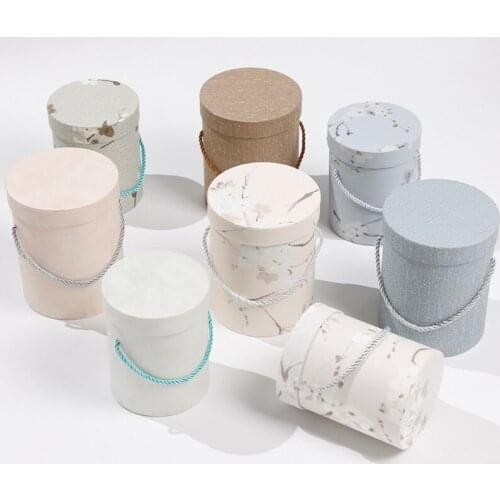 1Pc Mini Round shape Gift Box Packaging Flower Bouquet Vase Small jewelry Packing Candy Box Party Wedding Decoration Supplies