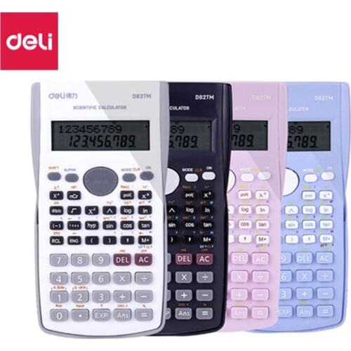 1pcs Deli D82TM Scientific Calculator Multi Purpose Student Function Computer Engineering Test Special Portable Calculator