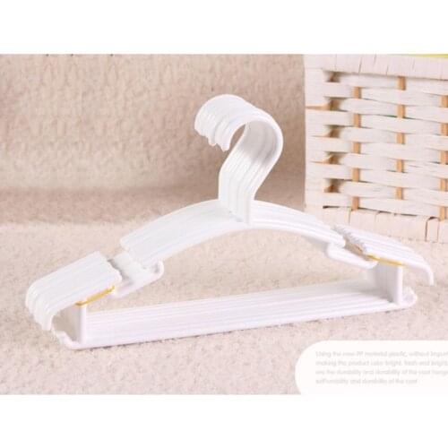 10 Pack White Plastic Nursery Hangers Nonslip Baby Coat Hangers Space Saving Tubular Hangers for Kids Children Clothes F3ME