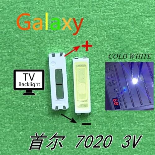 100piece/lot FOR repair Sony Skyworth LCD TV LED backlight Article lamp SMD LEDs Seoul 7020 3V Cold white light emitting di