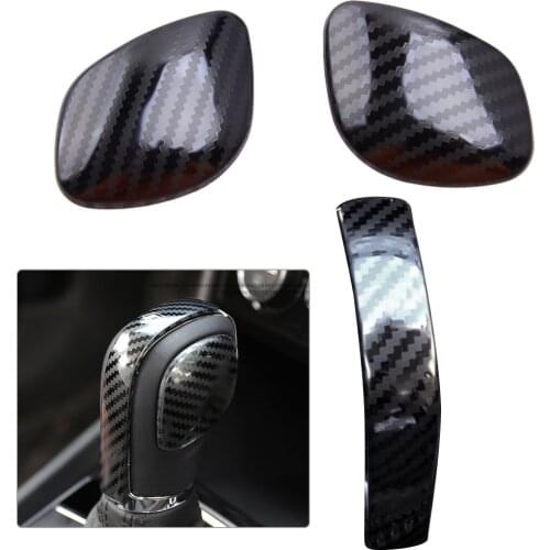 3pcs Car Accessories Style Gear Lever Shift Knob Cap Cover Trim Fit For VW Passat Beetle 2012 2013 2014 2015 2016 2017 2018 2019