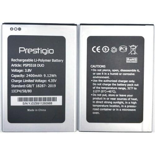 New 2400mAh PSP5518 DUO Battery For Prestigio PSP5518DUO Muze X5 X 5 Lte Mobile Phone