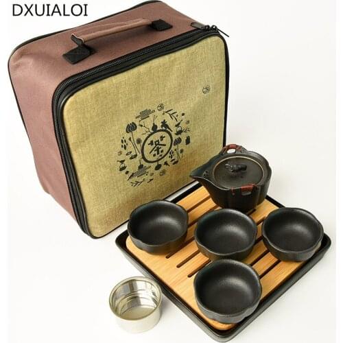 Home decoration accessories A Set Of Chinese Kungfu Tea Individualized Ceramic Teapot A Set Of Tea Cup Outdoor Travel Tea Party