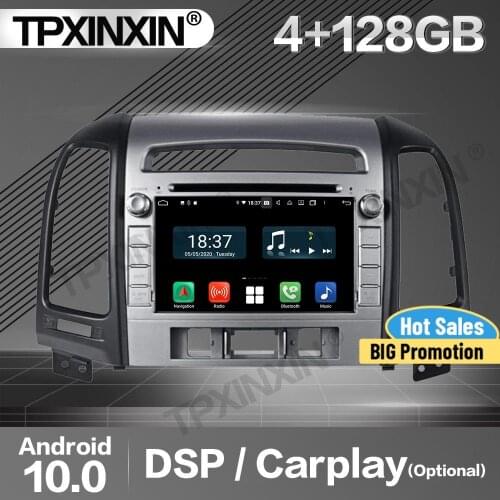 128G Carplay Car Radio 2 Din Stereo Receiver Android 10 For Hyundai Santa Fe 2012 GPS Navigation Player Audio Recorder Head Unit
