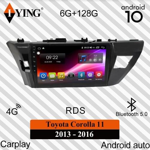 IYING For Toyota Corolla 11 2013 - 2016 Car Radio Multimedia Video Player Navigation GPS Carplay Android 10 No 2din 2 din dvd
