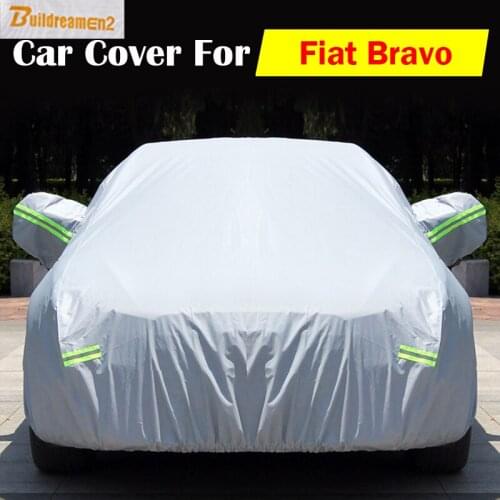 Buildreamen2 Car Cover Vehicle Scratch Sun Rain Snow Resistant Waterproof Dust Proof Anti UV Cover For Fiat Bravo