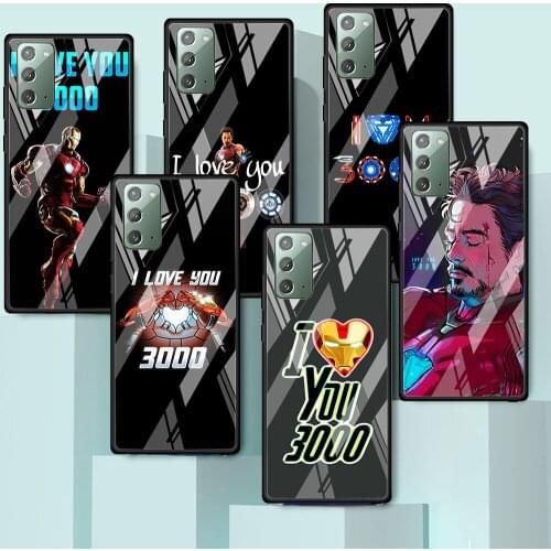 Marvel Hero 3000 Iron Man for Samsung Galaxy Note 20 Ultra 10 Lite Plus 9 8 5G A70 A50 A40 A30 A20 Tempered Glass Phone Case