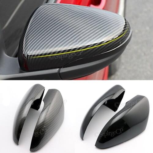 For Volkswagen GOLF 6 VI MK6 GTI R Line R20 Touran Carbon Fiber Pattern Mirror Case Black Side Wing Rearview Mirror Cover