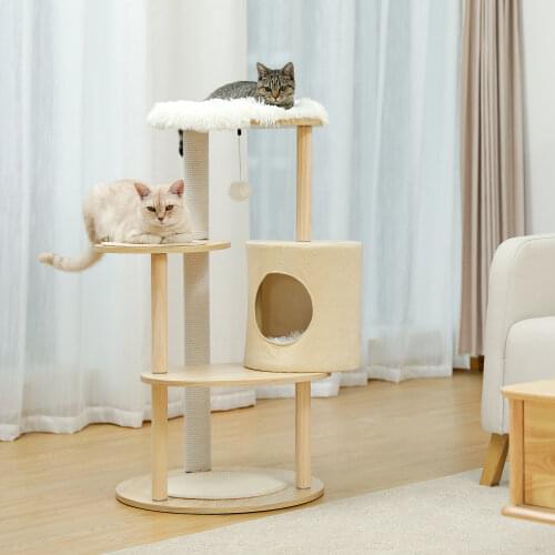 Domestic Delivery Cat climbing frame Large Cat Scratched Toy Cat House Tree Pet Furniture Scratched Wooden Tree Cat Jump Lladder