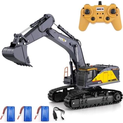 HuiNa 1592 RC Alloy Excavator 22CH 1/14 Big RC Trucks Simulation Excavator Remote Control Vehicle Boys Toys Kids Christmas Gifts