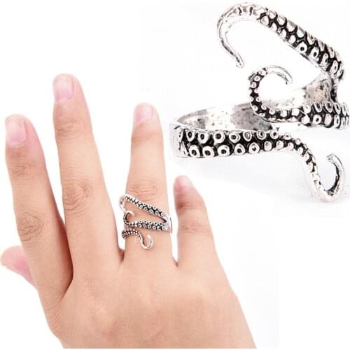 1pc Modern Ocean Animal Octopus Style Chunky Rings For Women Men Finger Ring For Fashion Show Statement Jewelry