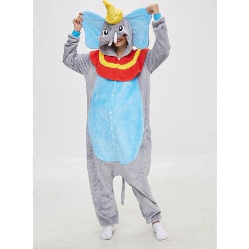 Adult Dumbo Onesies Pajamas Cartoon Pyjama Kigurumi Cosplay Costumes Sleepsuit Animal Sleepwear