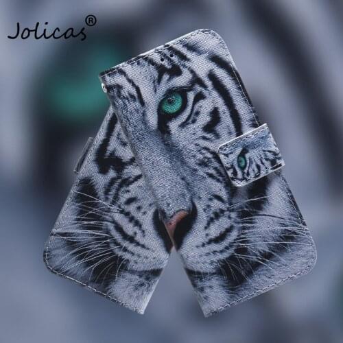 Animal Case Leather Cover For Bag Samsung Galaxy A750 A7 2018 A10S A30S A50S M30S Panda Tiger Wolf Dog Owl Magnolia Flower DP26F