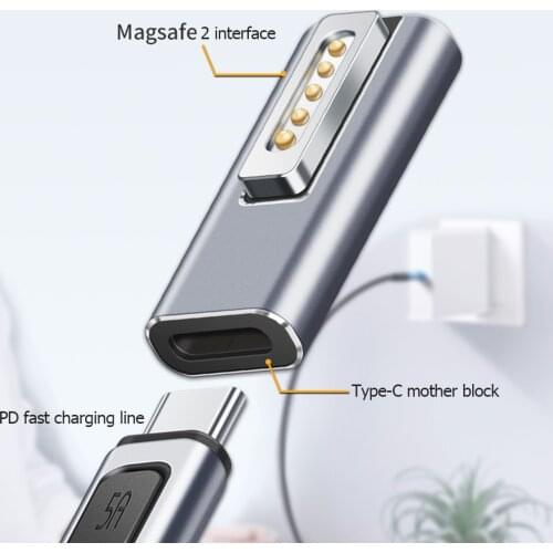 Type C Magnetic USB PD Adapter for Apple Magsafe 2 MacBook Pro Fast Charge 60W Magnet Plug Converter Magnetic Usb Type C Adapter