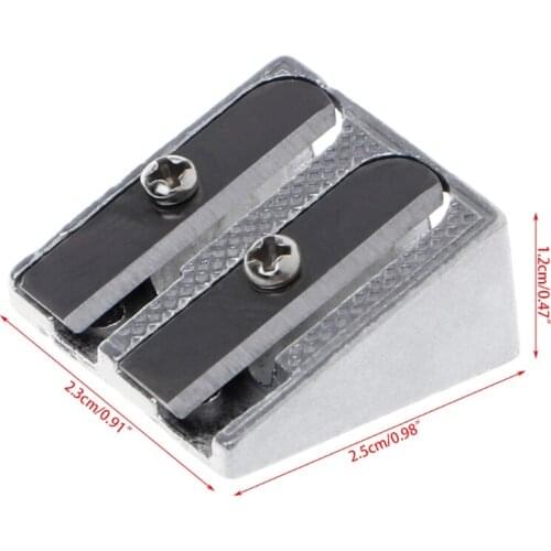 Metal Bevelled Double Hole Pencil Sharpener School Office Sharpener Stationery R9UA