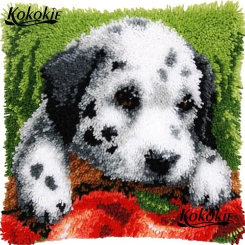 Cartoon diy 3d carpet cross-stitch Needlework Patchwork Pillowcase embroidery thread latch hook dog rug kits cushion blanket
